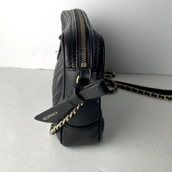 Coach Poppy Black Quilted Leather Crossbody - Picture 4 of 9